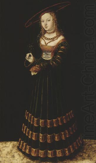 Lucas Cranach the Elder Portrait of a girl with forget-me-nots. china oil painting image